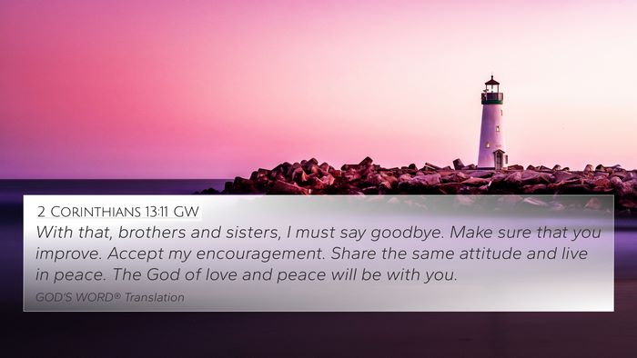 2 Corinthians 13:11 GW Bible Verse Image