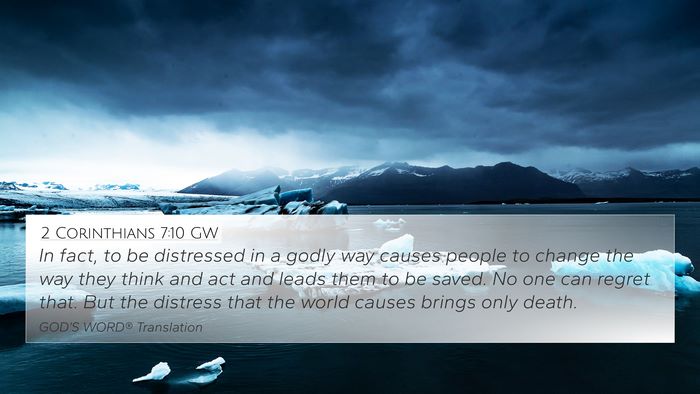 2 Corinthians 7:10 GW Bible Verse Image