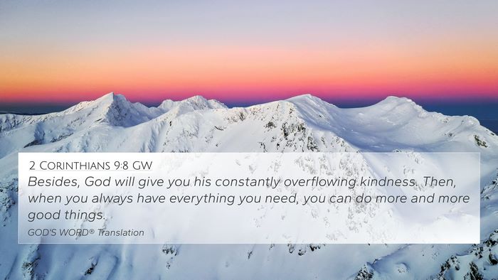 2 Corinthians 9:8 GW Bible Verse Image