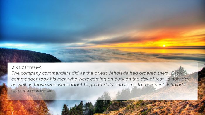 2 Kings 11:9 GW Bible Verse Image