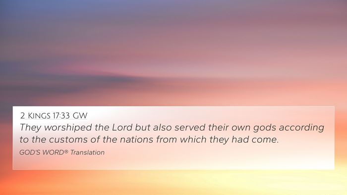 2 Kings 17:33 GW Bible Verse Image