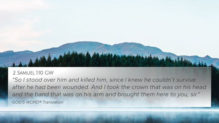 2 Samuel 1:10 GW Bible Verse Image