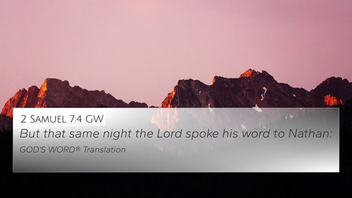 2 Samuel 7:4 GW Bible Verse Image