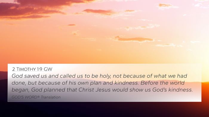 2 Timothy 1:9 GW Bible Verse Image