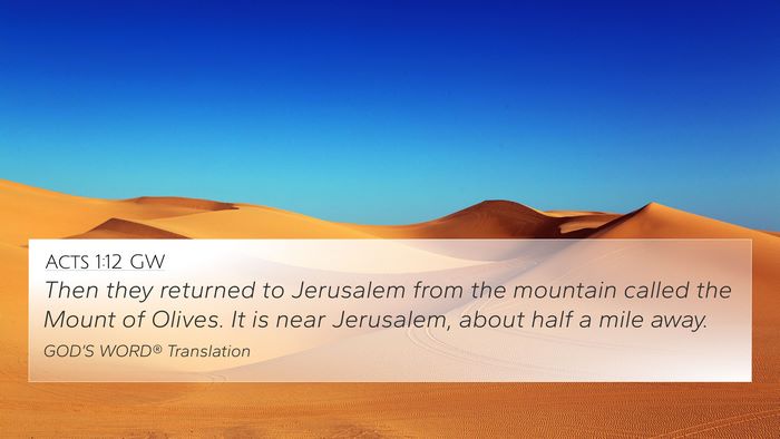 Acts 1:12 GW 4K Wallpaper - Then they returned to Jerusalem from the mountain - 4K Wallpaper Bible Verse