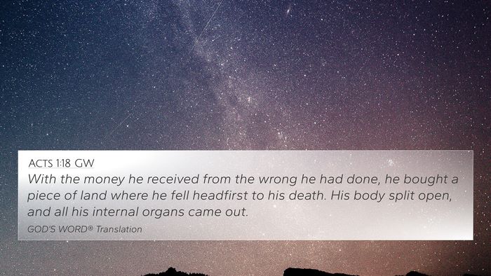 Acts 1:18 GW 4K Wallpaper - With the money he received from the wrong he had - 4K Wallpaper Bible Verse