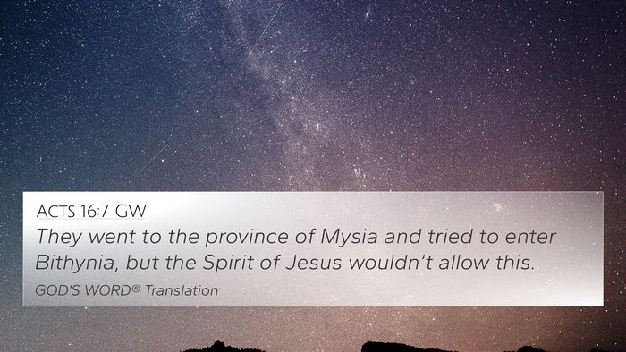 Acts 16:7 GW Bible Verse Image