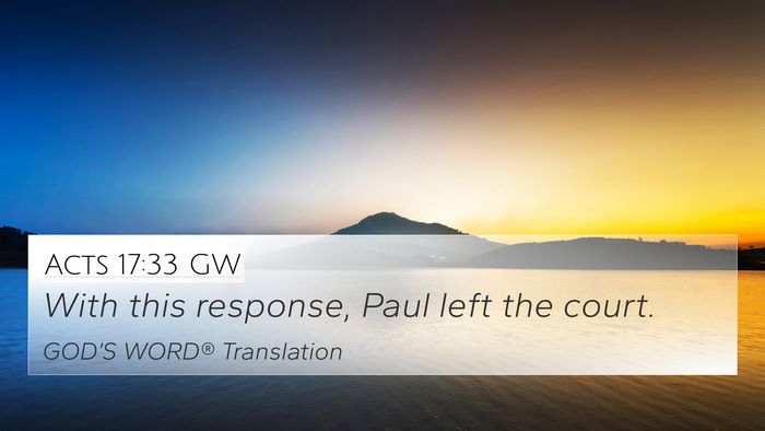 Acts 17:33 GW 4K Wallpaper - With this response, Paul left the - 4K Wallpaper Bible Verse
