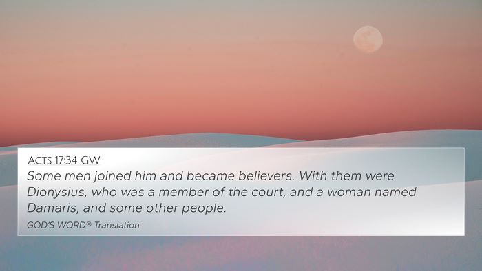 Acts 17:34 GW 4K Wallpaper - Some men joined him and became believers. With - 4K Wallpaper Bible Verse