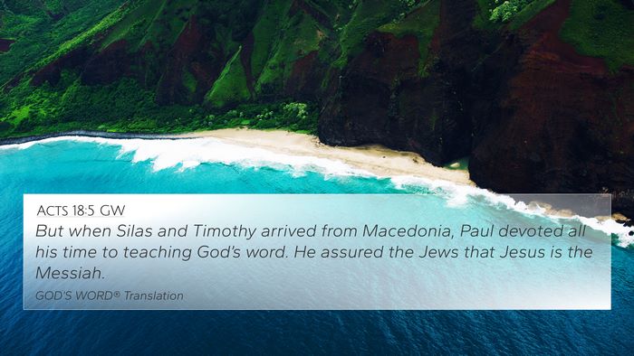 Acts 18:5 GW Bible Verse Image