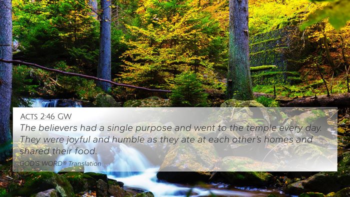 Acts 2:46 GW Bible Verse Image