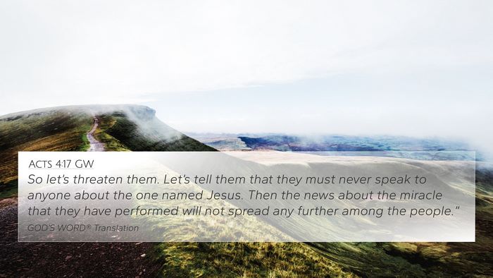 Acts 4:17 GW Bible Verse Image