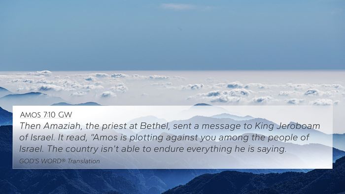 Amos 7:10 GW Bible Verse Image