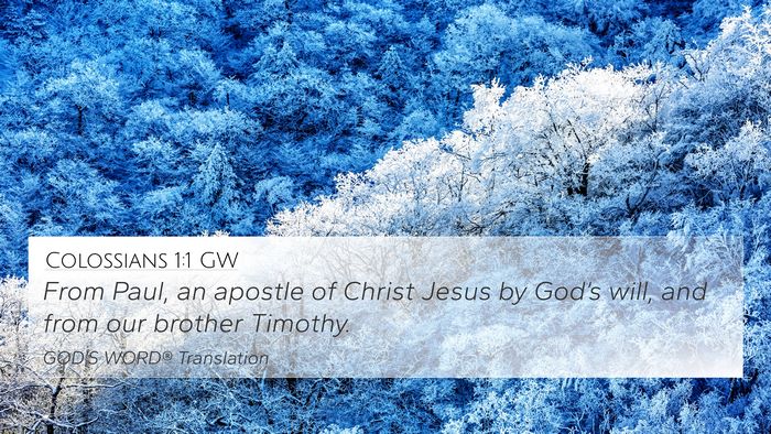Colossians 1:1 GW Bible Verse Image