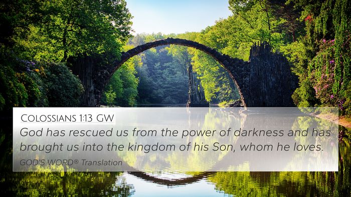 Colossians 1:13 GW Bible Verse Image