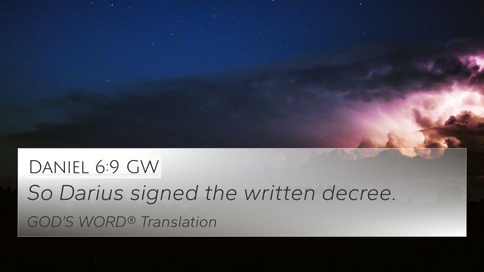 Daniel 6:9 GW Bible Verse Image