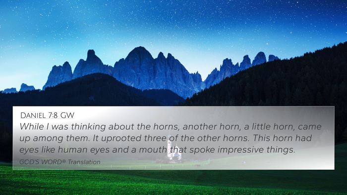 Daniel 7:8 GW Bible Verse Image