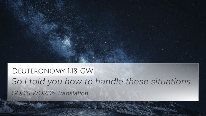 Deuteronomy 1:18 GW Bible Verse Image