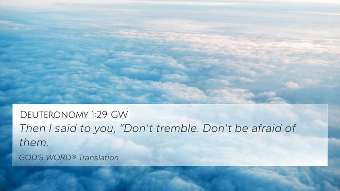Deuteronomy 1:29 GW Bible Verse Image