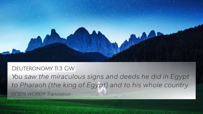 Deuteronomy 11:3 GW 4K Wallpaper - You saw the miraculous signs and deeds he did in - 4K Wallpaper Bible Verse