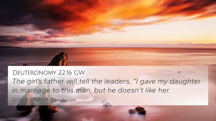 Deuteronomy 22:16 GW 4K Wallpaper - The girl’s father will tell the leaders, “I - 4K Wallpaper Bible Verse