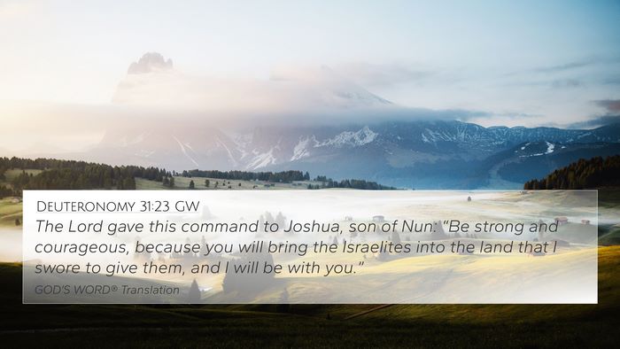 Deuteronomy 31:23 GW Bible Verse Image