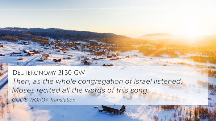 Deuteronomy 31:30 GW Bible Verse Image