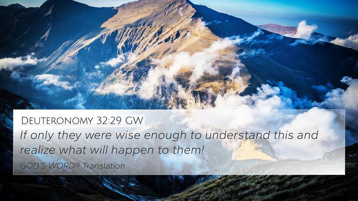 Deuteronomy 32:29 GW Bible Verse Image