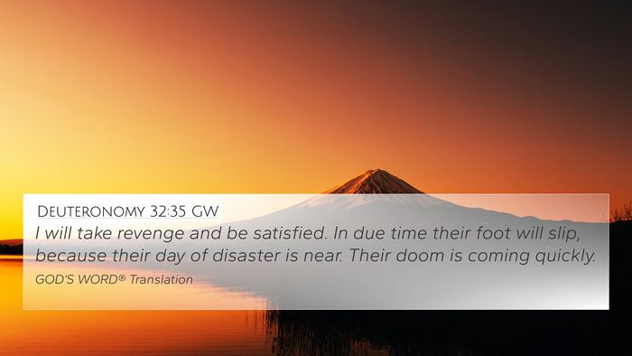 Deuteronomy 32:35 GW Bible Verse Image