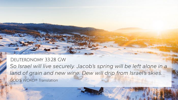 Deuteronomy 33:28 GW Bible Verse Image