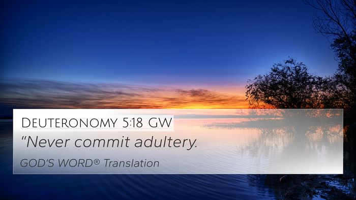 Deuteronomy 5:18 GW Bible Verse Image
