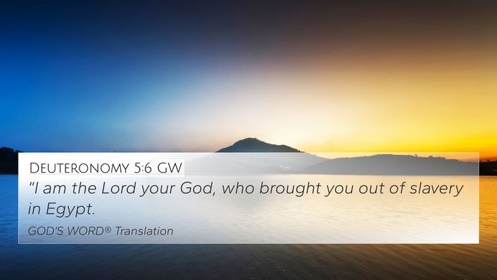 Deuteronomy 5:6 GW Bible Verse Image