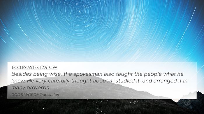 Ecclesiastes 12:9 GW Bible Verse Image