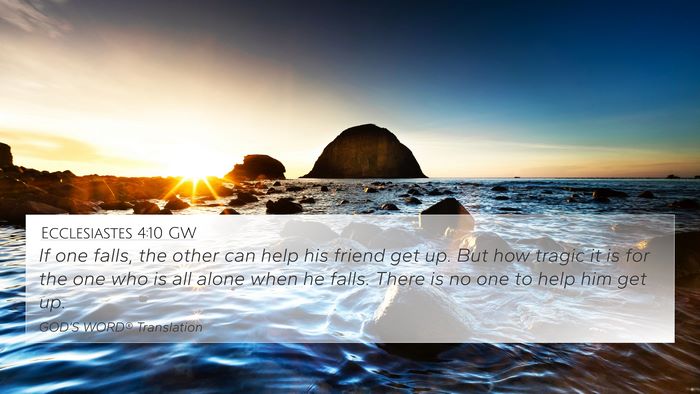 Ecclesiastes 4:10 GW Bible Verse Image