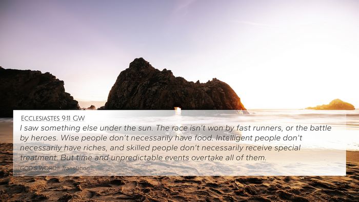 Ecclesiastes 9:11 GW Bible Verse Image