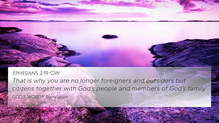 Ephesians 2:19 GW Bible Verse Image