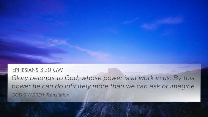 Ephesians 3:20 GW Bible Verse Image