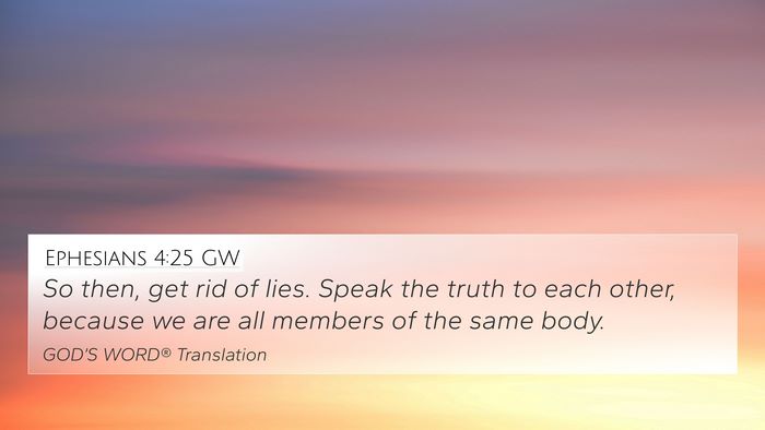 Ephesians 4:25 GW Bible Verse Image
