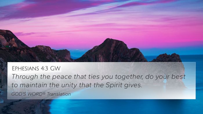 Ephesians 4:3 GW Bible Verse Image