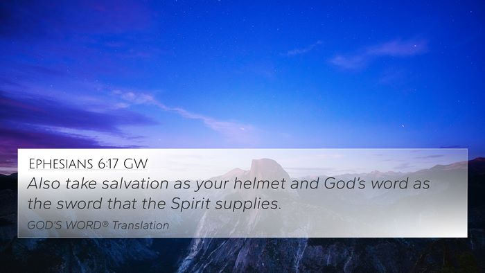 Ephesians 6:17 GW Bible Verse Image