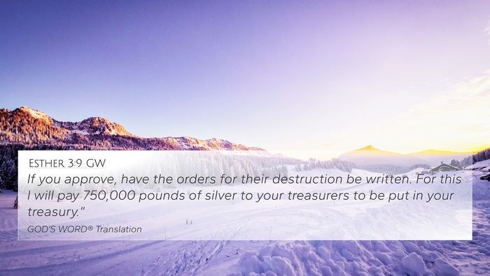 Esther 3:9 GW Bible Verse Image