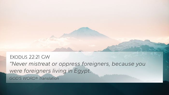 Exodus 22:21 GW Bible Verse Image