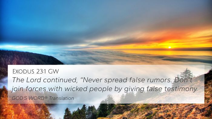 Exodus 23:1 GW Bible Verse Image