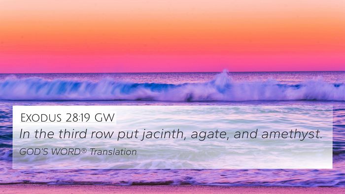 Exodus 28:19 GW 4K Wallpaper - In the third row put jacinth, agate, and - 4K Wallpaper Bible Verse