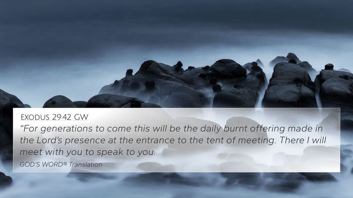 Exodus 29:42 GW Bible Verse Image