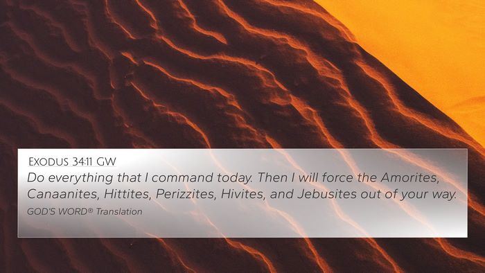 Exodus 34:11 GW Bible Verse Image