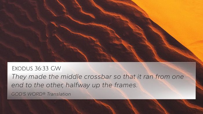 Exodus 36:33 GW 4K Wallpaper - They made the middle crossbar so that it ran from - 4K Wallpaper Bible Verse