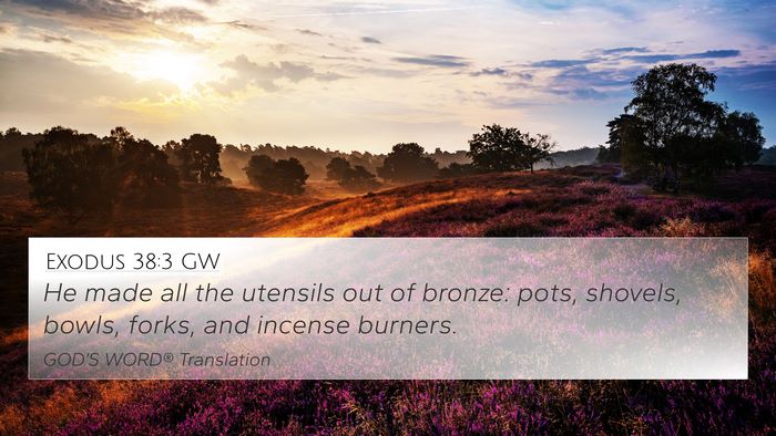Exodus 38:3 GW Bible Verse Image