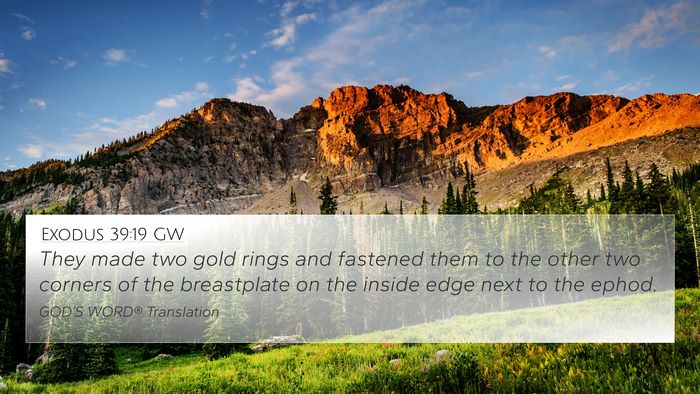 Exodus 39:19 GW 4K Wallpaper - They made two gold rings and fastened them to the - 4K Wallpaper Bible Verse