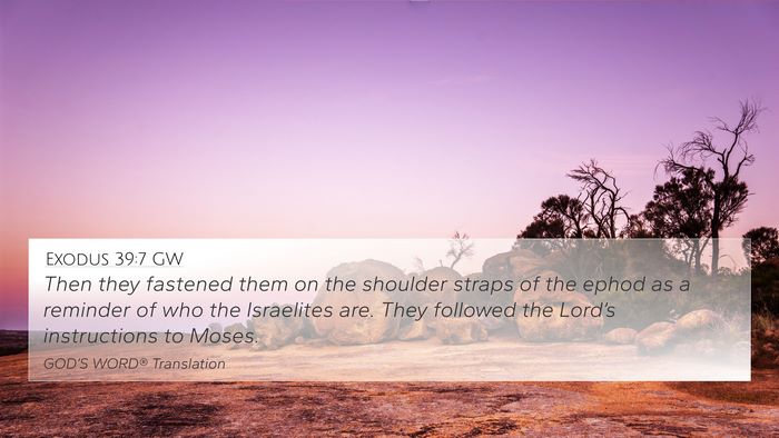 Exodus 39:7 GW 4K Wallpaper - Then they fastened them on the shoulder straps of - 4K Wallpaper Bible Verse